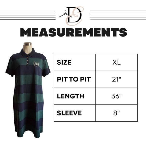 NWT Tommy Hilfiger XL Stripe Rugby Dress Y2K - Picture 7 of 10